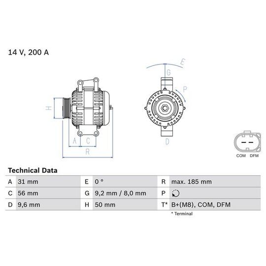 0 986 048 550 Alternator