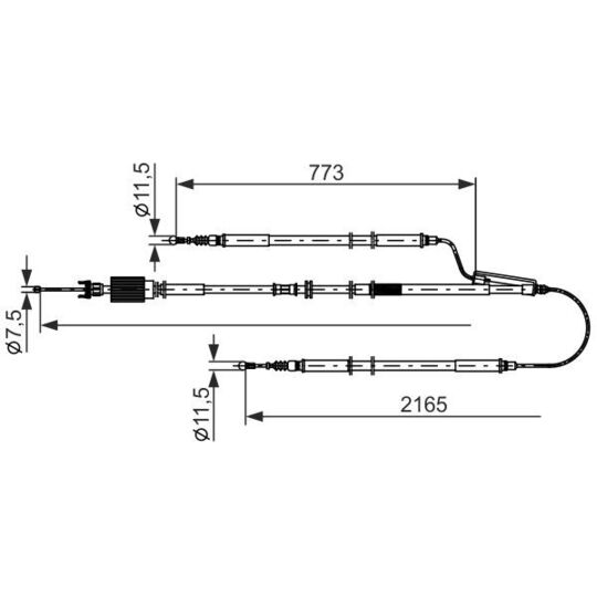 1 987 482 806 Cable, parking brake