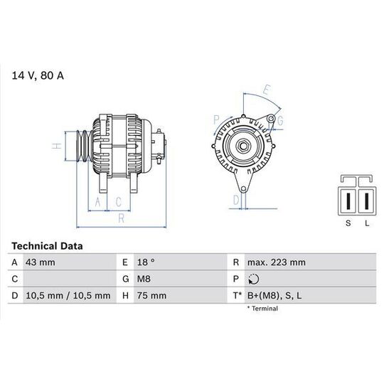 0 986 045 601 Alternator