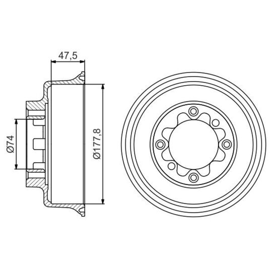 0 986 477 154 Brake Drum