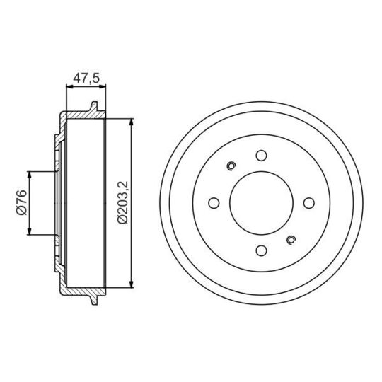 0 986 477 180 Brake Drum