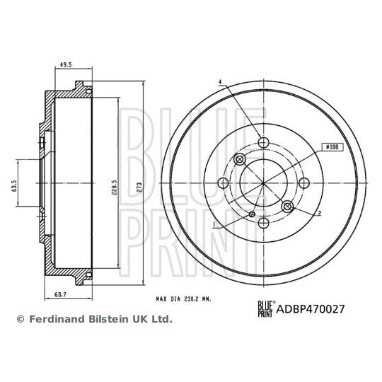 ADBP470027 Brake Drum