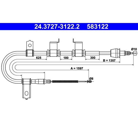 24.3727-3122.2 Cable, parking brake