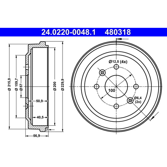 24.0220-0048.1 Brake Drum