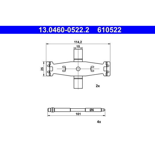 13.0460-0522.2 Accessory Kit, disc brake pad
