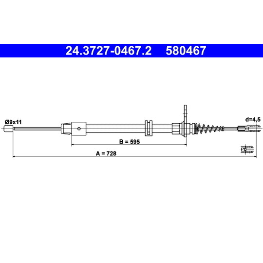 24.3727-0467.2 Cable, parking brake