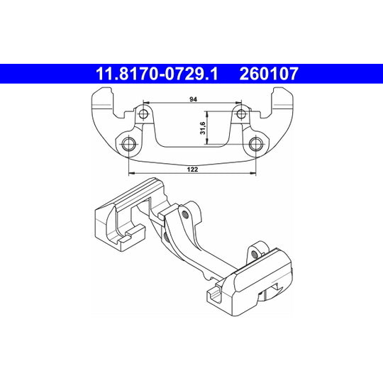 11.8170-0729.1 Carrier, brake caliper