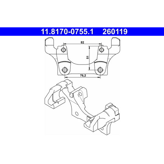 11.8170-0755.1 Carrier, brake caliper