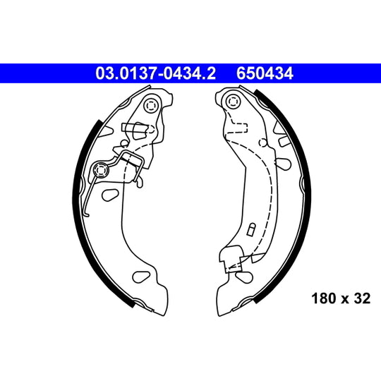 03.0137-0434.2 Brake Shoe Set
