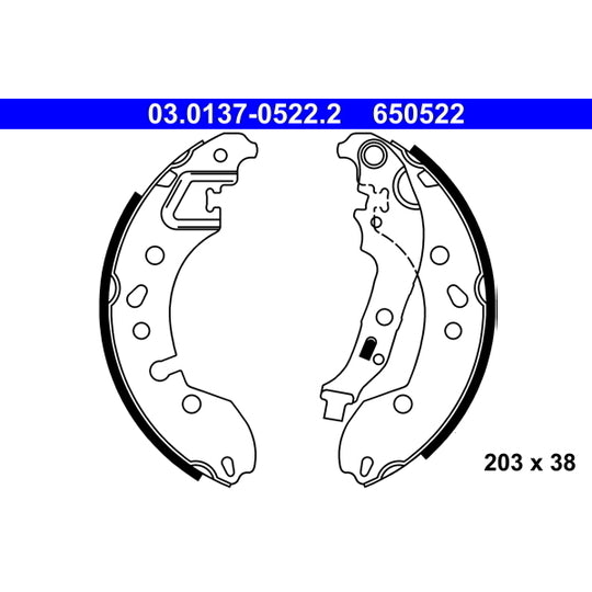 03.0137-0522.2 Brake Shoe Set