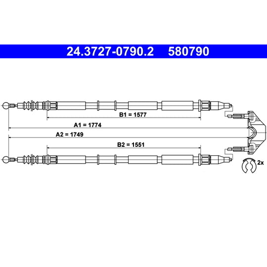 24.3727-0790.2 Cable, parking brake