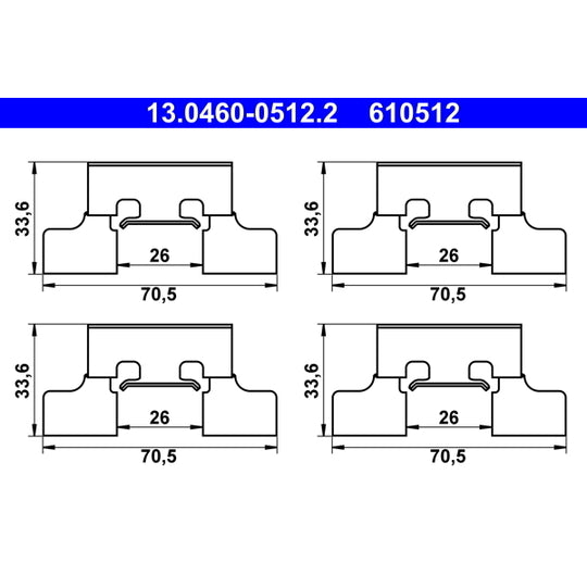 13.0460-0512.2 Accessory Kit, disc brake pad