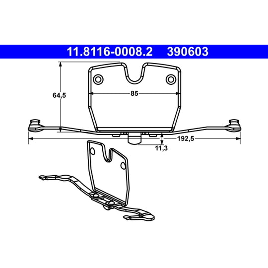 11.8116-0008.2 Spring, brake caliper