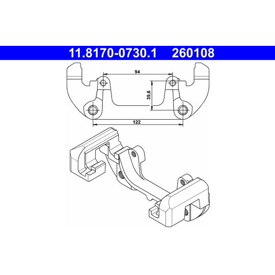 11.8170-0730.1 Carrier, brake caliper