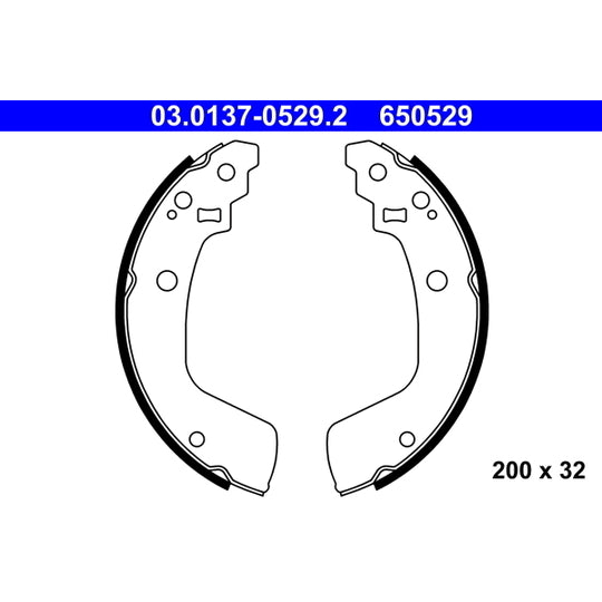 03.0137-0529.2 Brake Shoe Set