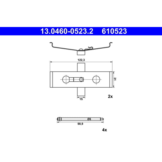 13.0460-0523.2 Accessory Kit, disc brake pad