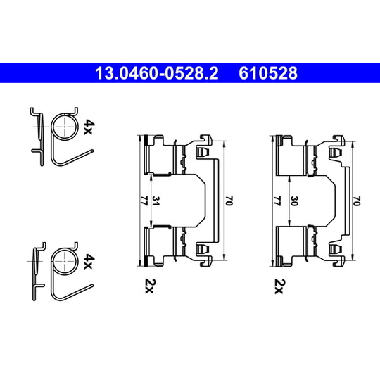 13.0460-0528.2 Accessory Kit, disc brake pad