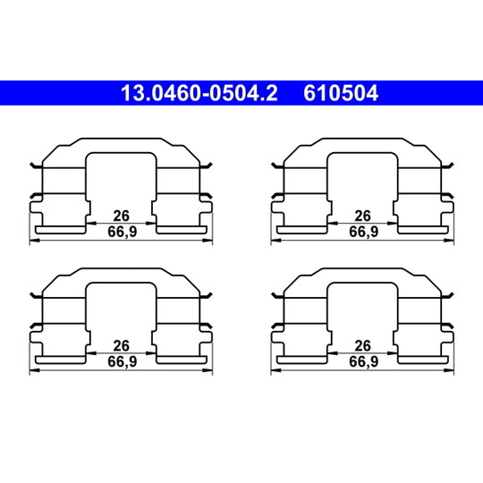 13.0460-0504.2 Accessory Kit, disc brake pad