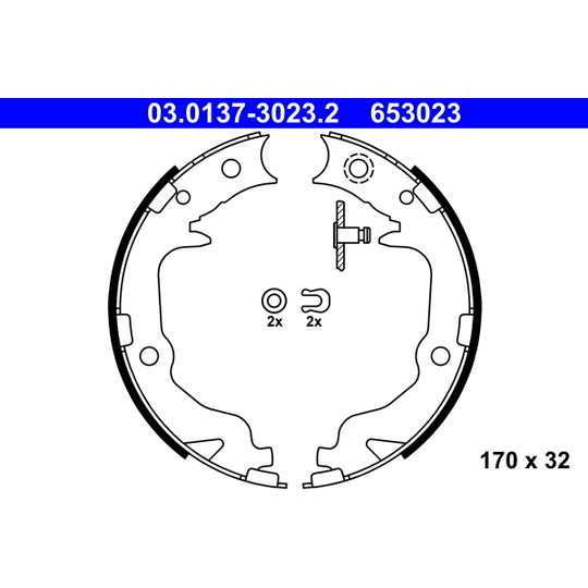 03.0137-3023.2 Brake Shoe Set, parking brake