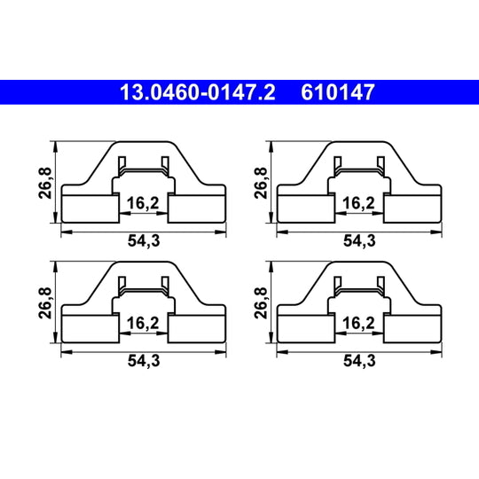 13.0460-0147.2 Accessory Kit, disc brake pad
