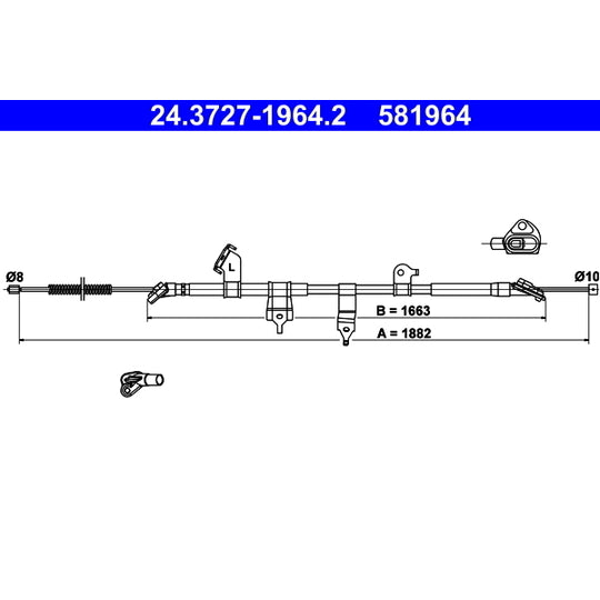 24.3727-1964.2 Cable, parking brake