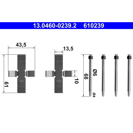 13.0460-0239.2 Accessory Kit, disc brake pad