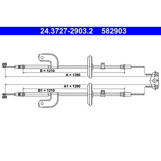 24.3727-2903.2 Cable, parking brake
