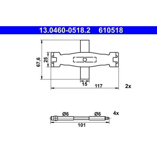 13.0460-0518.2 Accessory Kit, disc brake pad