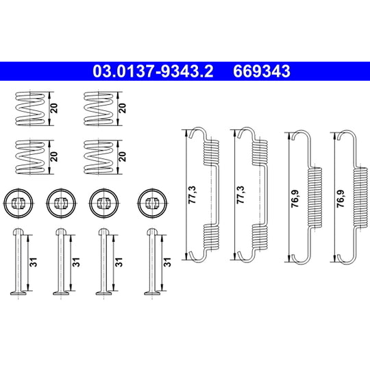 03.0137-9343.2 Accessory Kit, parking brake shoes