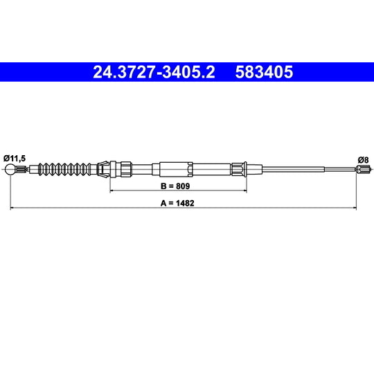 24.3727-3405.2 Cable, parking brake