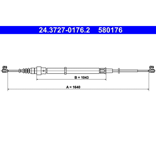 24.3727-0176.2 Cable, parking brake