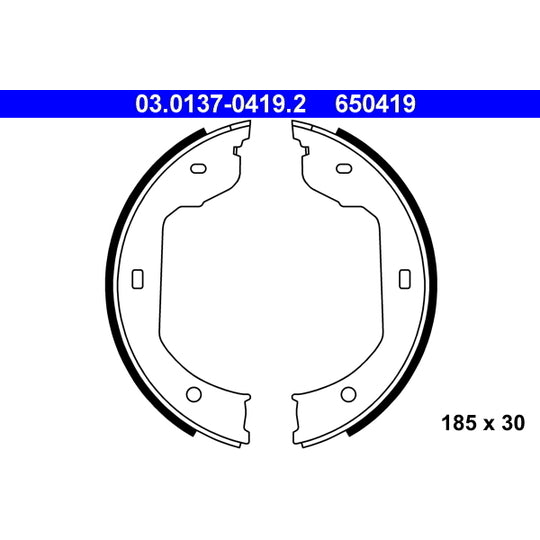03.0137-0419.2 Brake Shoe Set, parking brake