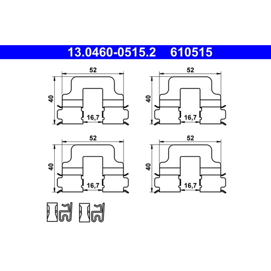 13.0460-0515.2 Accessory Kit, disc brake pad