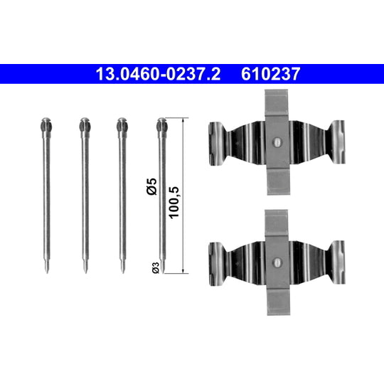 13.0460-0237.2 Accessory Kit, disc brake pad