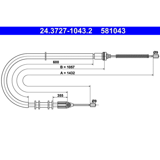 24.3727-1043.2 Cable, parking brake