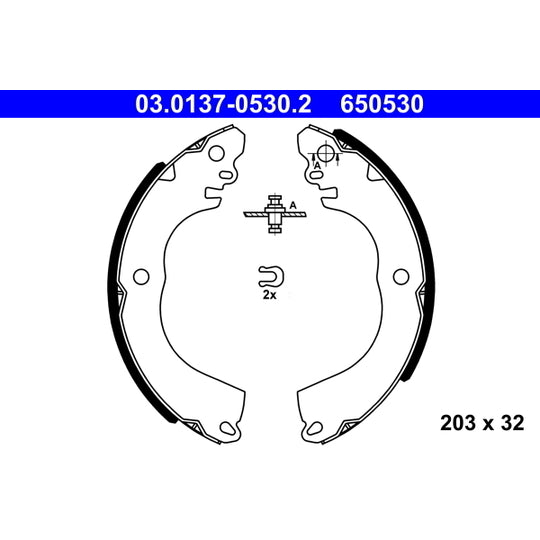 03.0137-0530.2 Brake Shoe Set