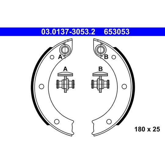 03.0137-3053.2 Brake Shoe Set, parking brake