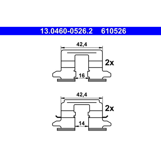 13.0460-0526.2 Accessory Kit, disc brake pad