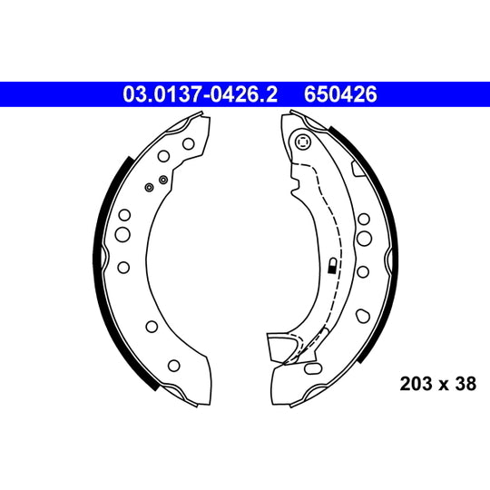 03.0137-0426.2 Brake Shoe Set