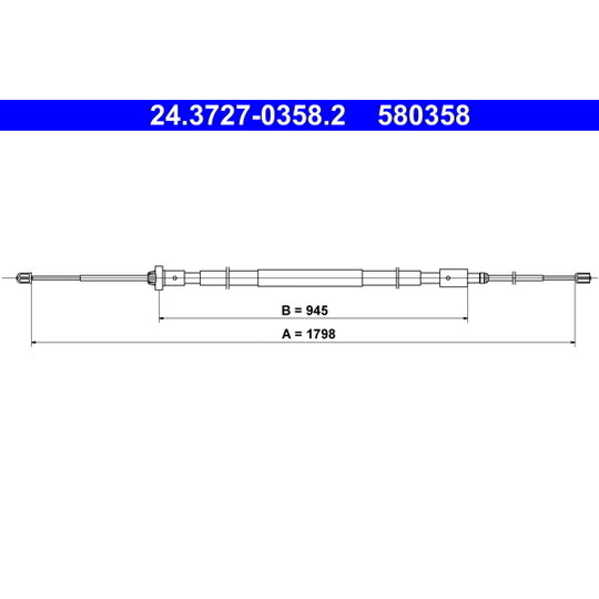 24.3727-0358.2 Cable, parking brake