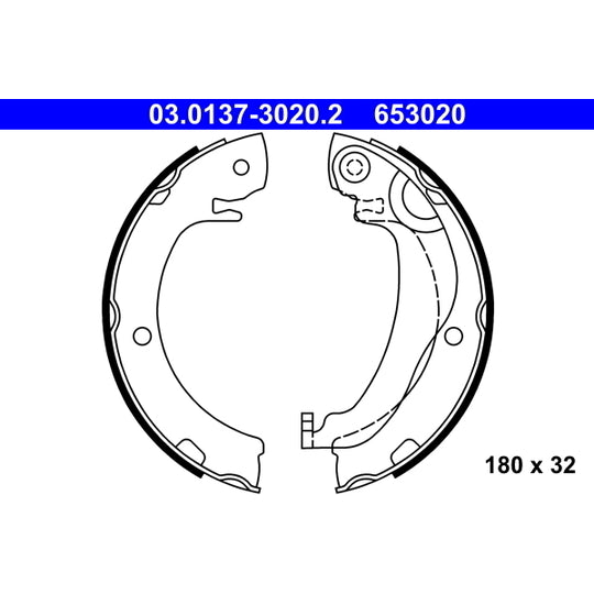 03.0137-3020.2 Brake Shoe Set, parking brake