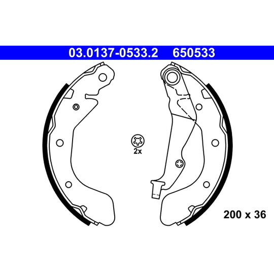 03.0137-0533.2 Brake Shoe Set