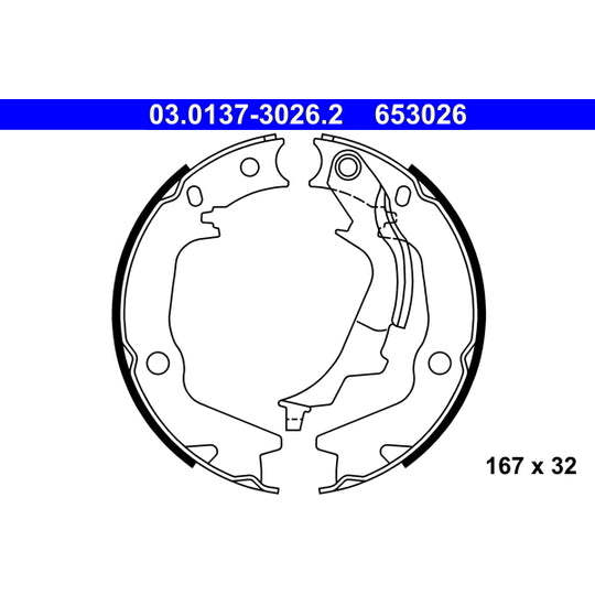 03.0137-3026.2 Brake Shoe Set, parking brake