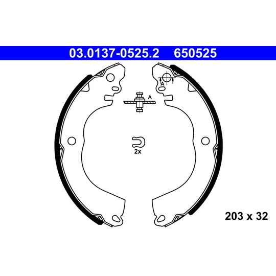 03.0137-0525.2 Brake Shoe Set
