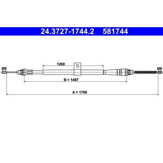 24.3727-1744.2 Cable, parking brake