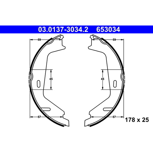 03.0137-3034.2 Brake Shoe Set, parking brake