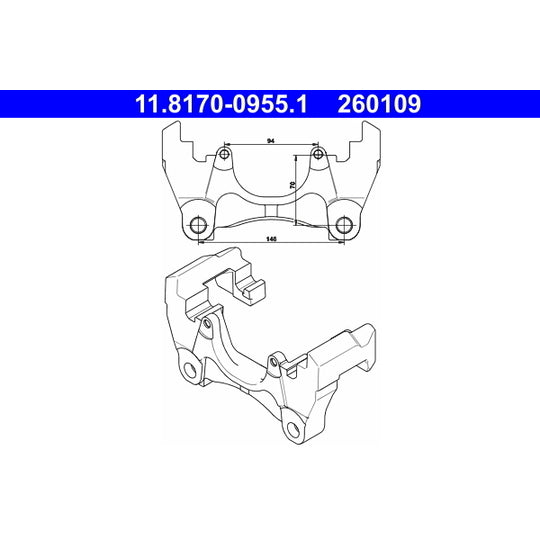 11.8170-0955.1 Carrier, brake caliper