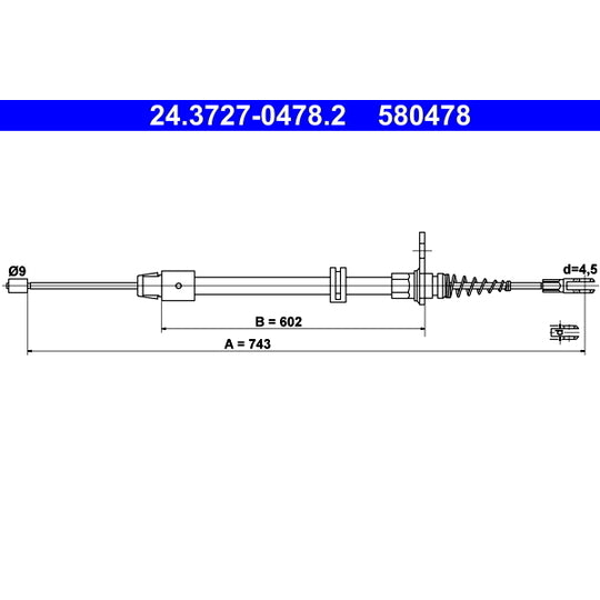 24.3727-0478.2 Cable, parking brake
