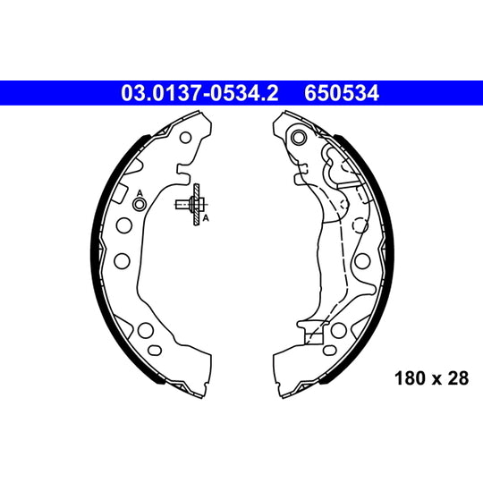 03.0137-0534.2 Brake Shoe Set