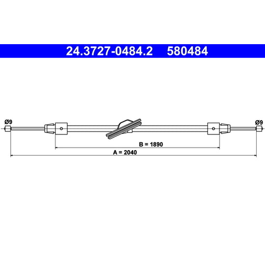 24.3727-0484.2 Cable, parking brake